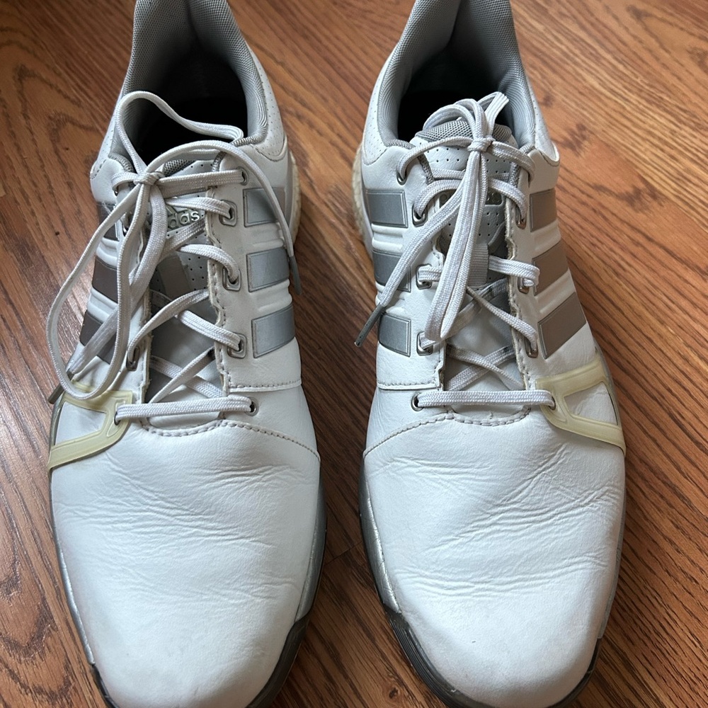 Adidas Men's White and Silver - Adipower Boost Golf Shoes - size 11.5